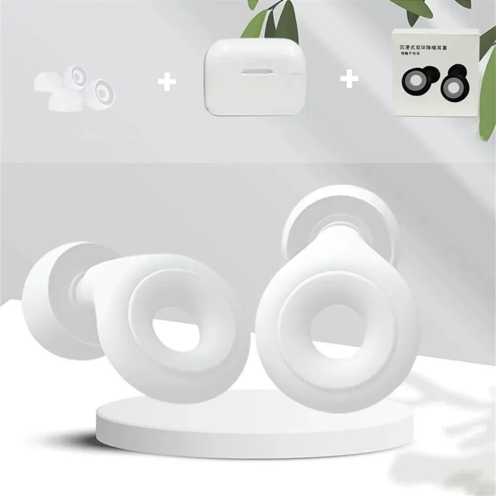 1 PAR DE TAPONES PARA LOS OÍDOS CON REDUCCIÓN DE RUIDO PARA DORMIR, DE SILICONA SUAVE, PROTECCIÓN CONTRA EL RUIDO, REUTILIZABLES, PARA VIAJES, NATACIÓN, IMPERMEABLES.