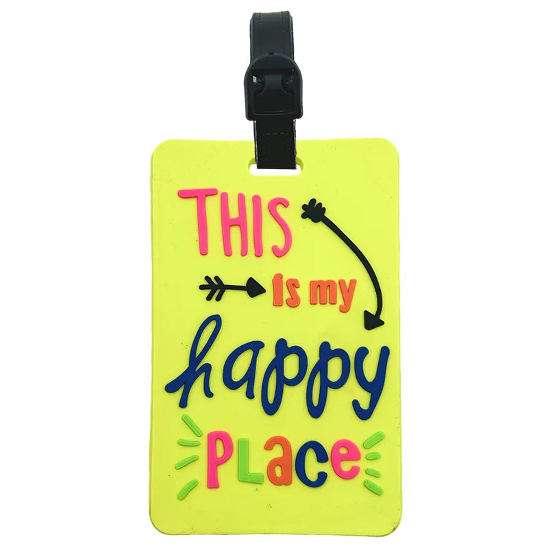 1/7PC PORTABLE TRAVEL ACCESSORIES LUGGAGE TRAVEL TAG SILICA GEL SUITCASE LABELS NAME ID ADDRESS TAGS BAGGAGE BOARDING TAG LABEL