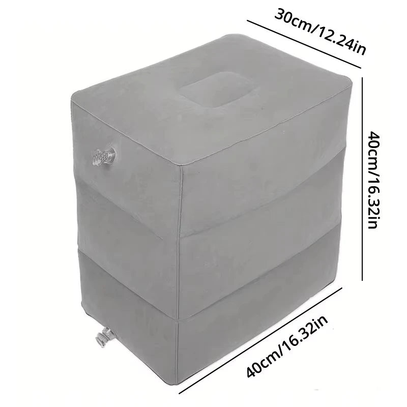 1 ALMOHADA INFLABLE PARA REPOSAPIÉS DE VIAJE, PORTÁTIL, AJUSTABLE, DE TRES CAPAS DE ALTURA, PARA REPOSAPIÉS, COJÍN PARA PIERNAS.