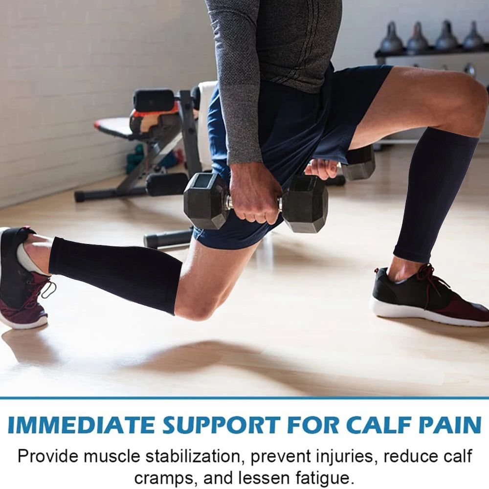 1 PAR DE MANGAS DE COMPRESIÓN PARA PANTORRILLAS PARA HOMBRES Y MUJERES - MANGAS DE COMPRESIÓN PARA PIERNAS - CALCETINES DE COMPRESIÓN SIN PIE PARA PERIODISMO DE TIBIA Y VENAS VARICOSAS, VUELOS LARGOS