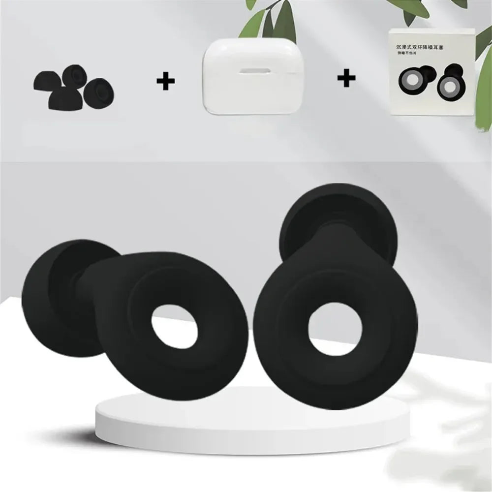 1 PAR DE TAPONES PARA LOS OÍDOS CON REDUCCIÓN DE RUIDO PARA DORMIR, DE SILICONA SUAVE, PROTECCIÓN CONTRA EL RUIDO, REUTILIZABLES, PARA VIAJES, NATACIÓN, IMPERMEABLES.